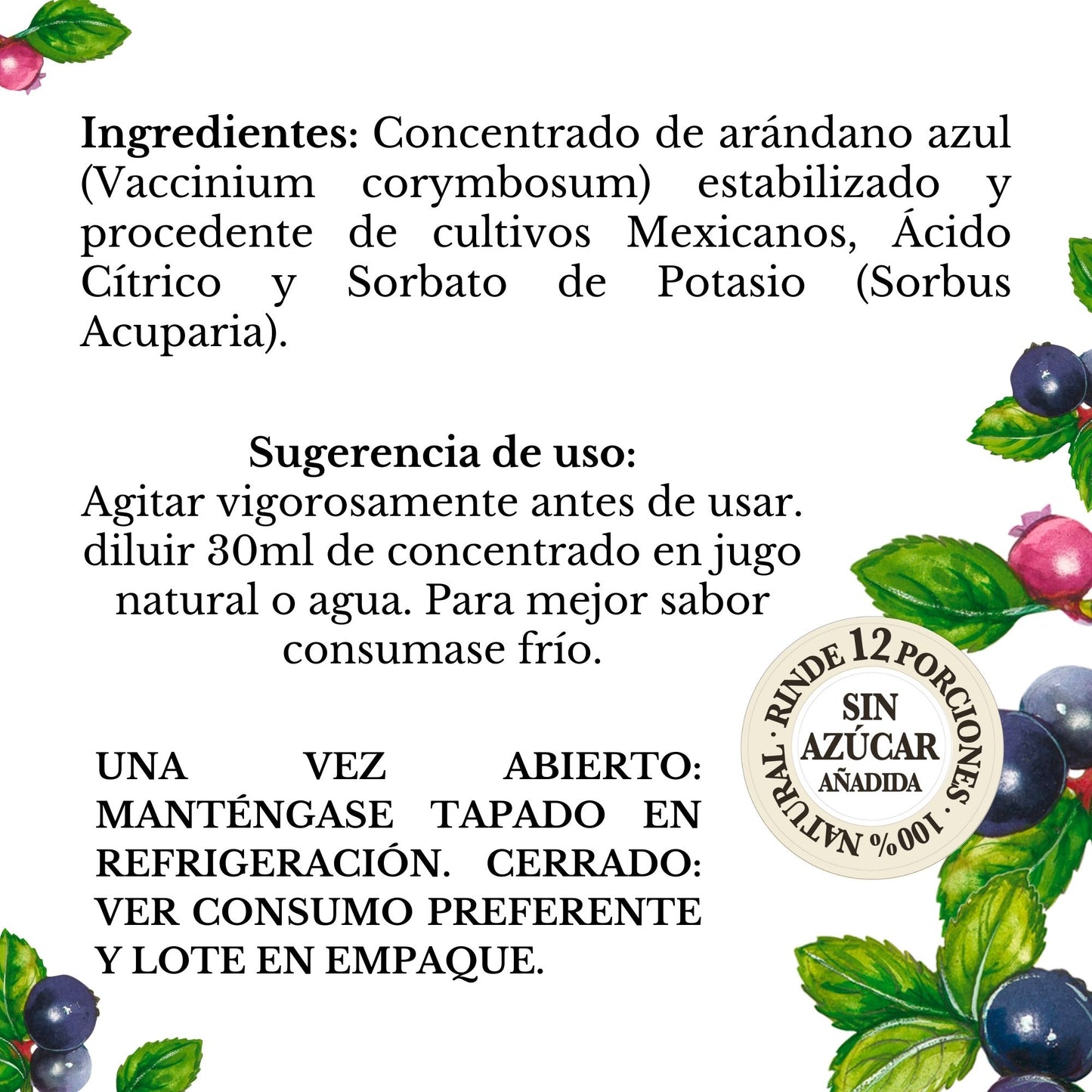 CONCENTRADO NATURAL DE ARÁNDANO