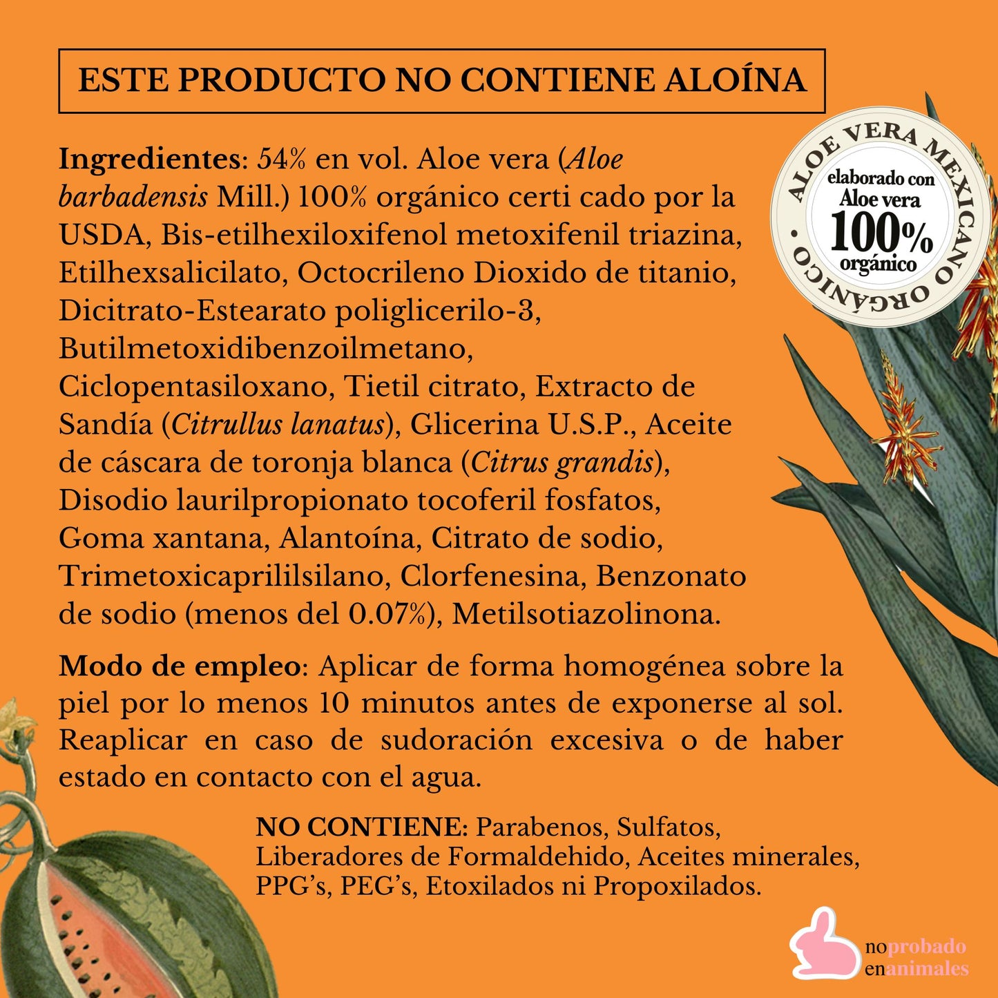 PROTECTOR SOLAR DE ALOE VERA FPS50