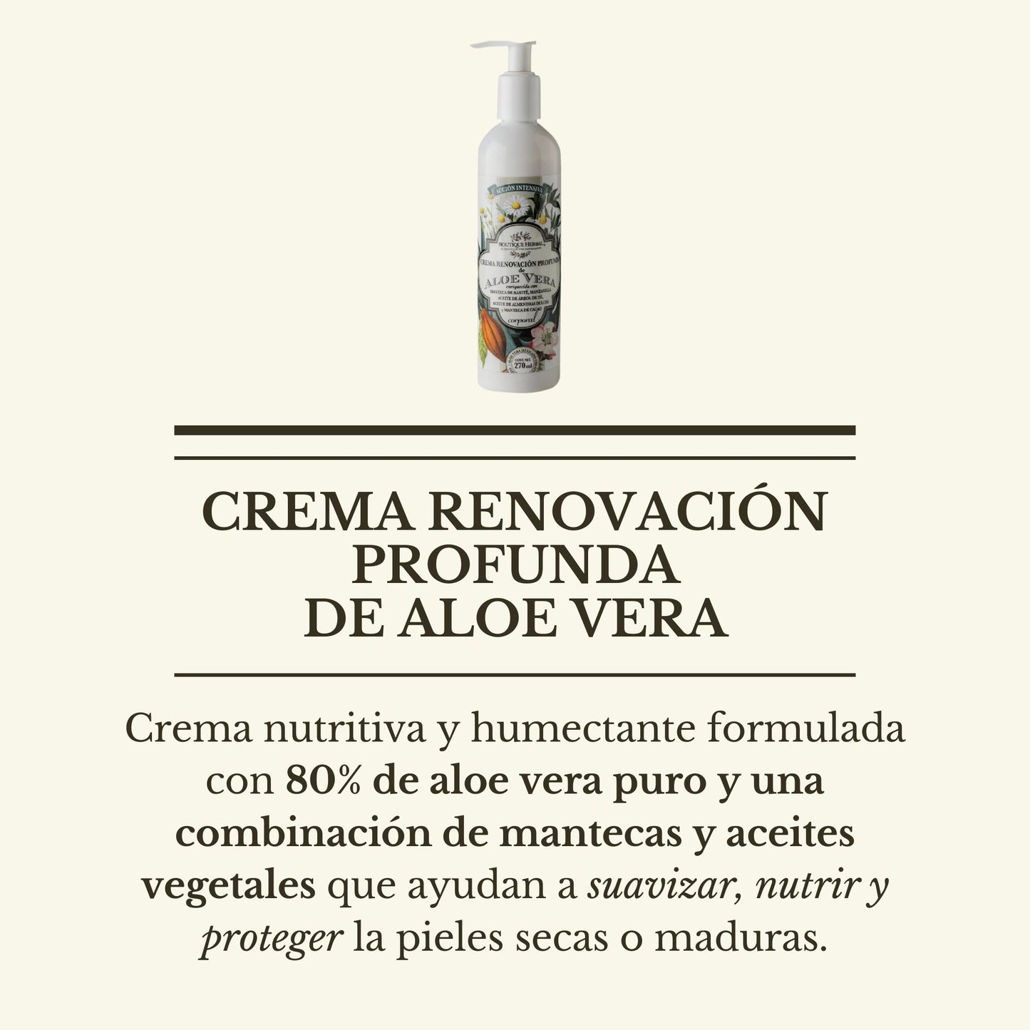 CREMA "RENOVACIÓN PROFUNDA" DE ALOE VERA