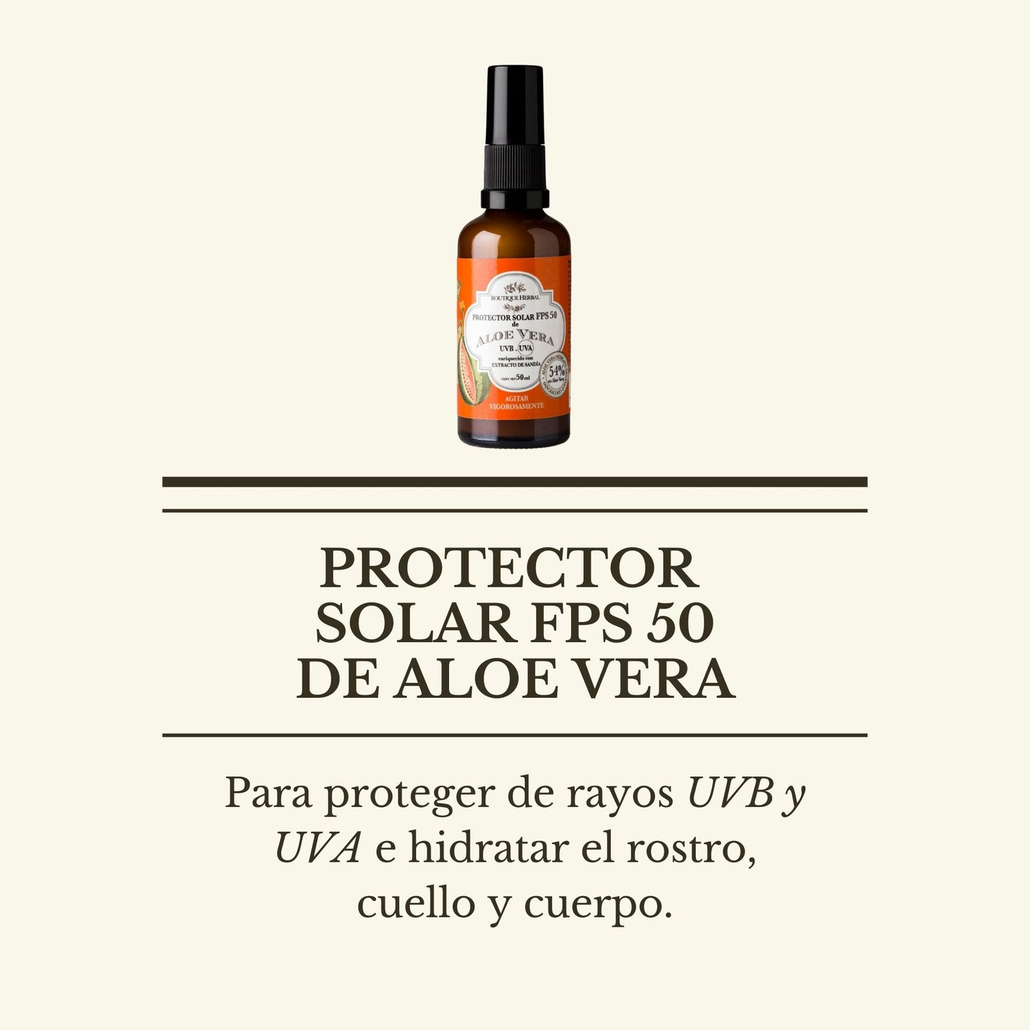 PROTECTOR SOLAR DE ALOE VERA FPS50