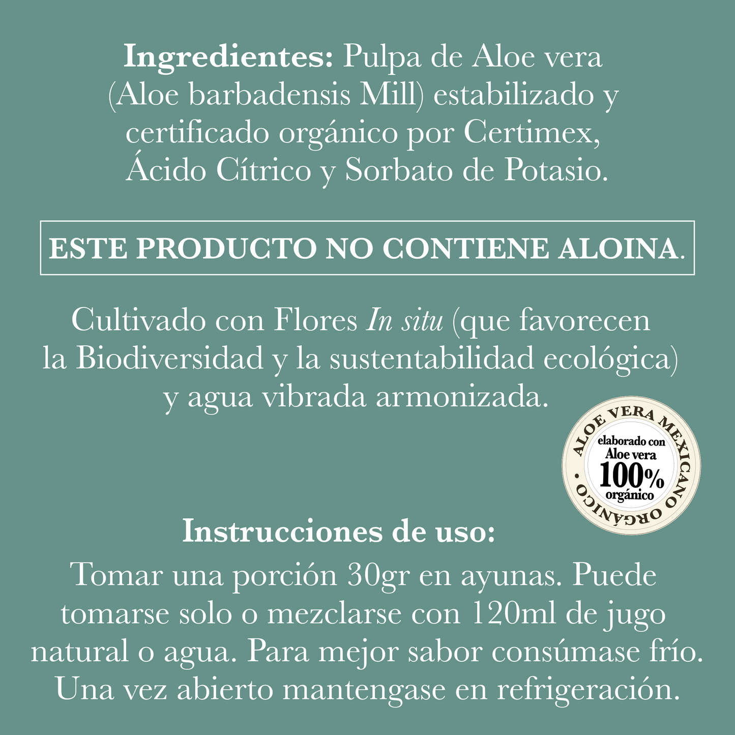 a. PULPA DE ALOE VERA COMESTIBLE ORGÁNICO