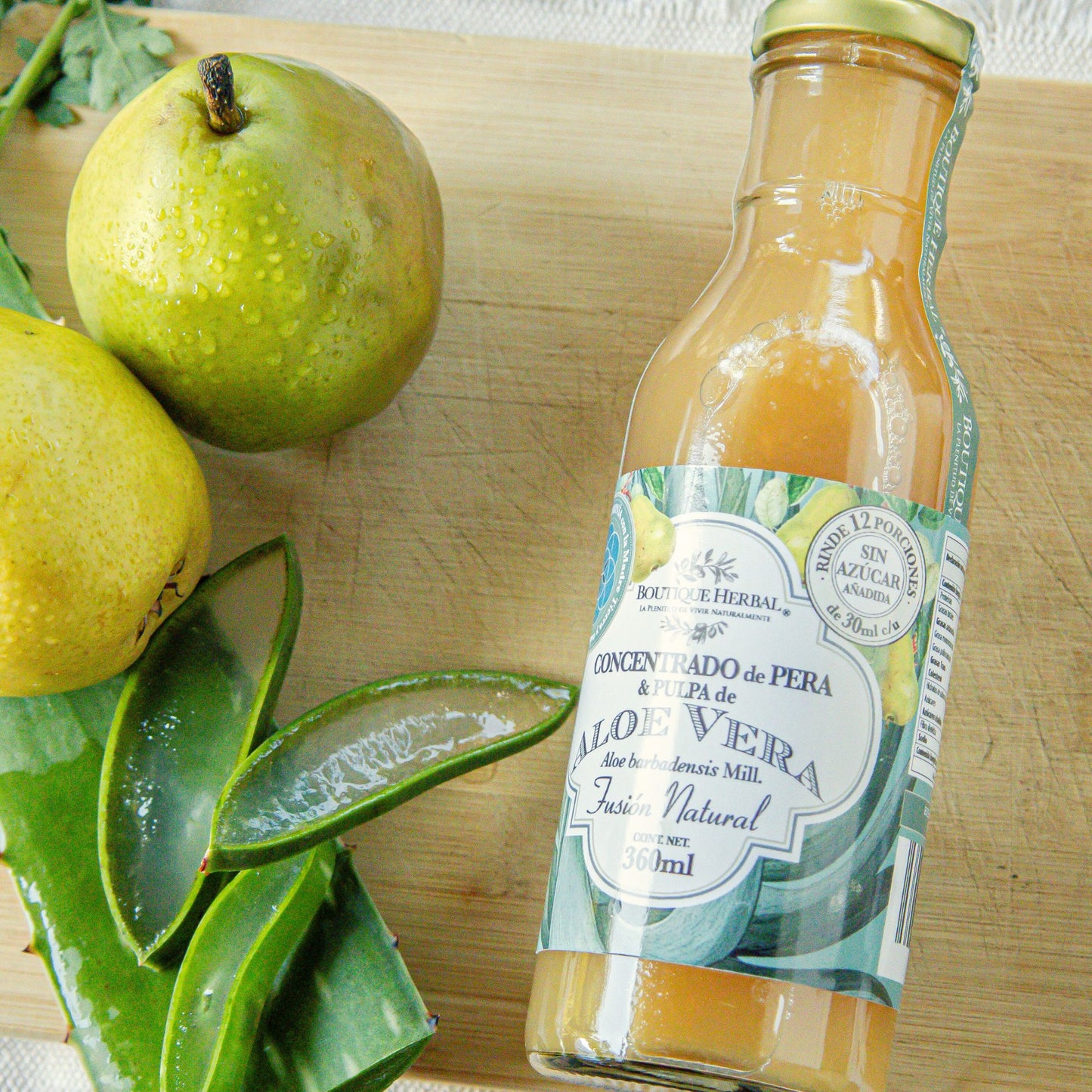 FUSIÓN: PULPA DE ALOE Y CONCENTRADO DE PERA
