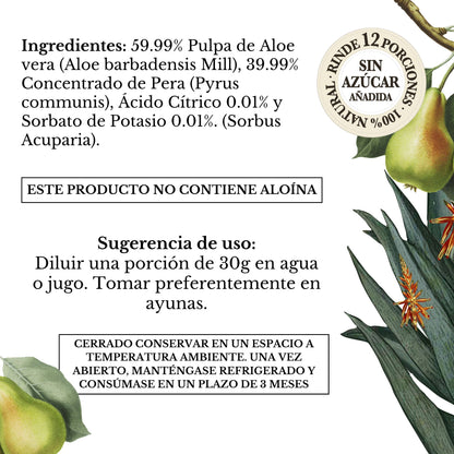 FUSIÓN: PULPA DE ALOE Y CONCENTRADO DE PERA