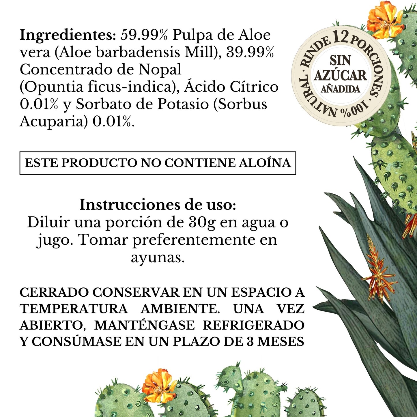 FUSIÓN: PULPA DE ALOE Y CONCENTRADO DE NOPAL
