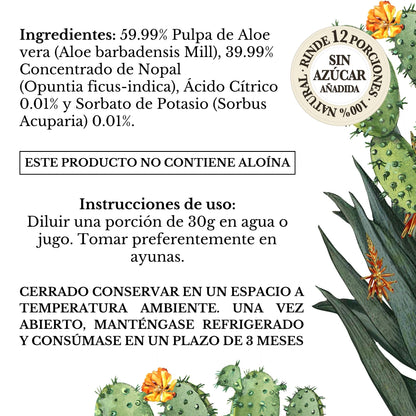 FUSIÓN: PULPA DE ALOE Y CONCENTRADO DE NOPAL