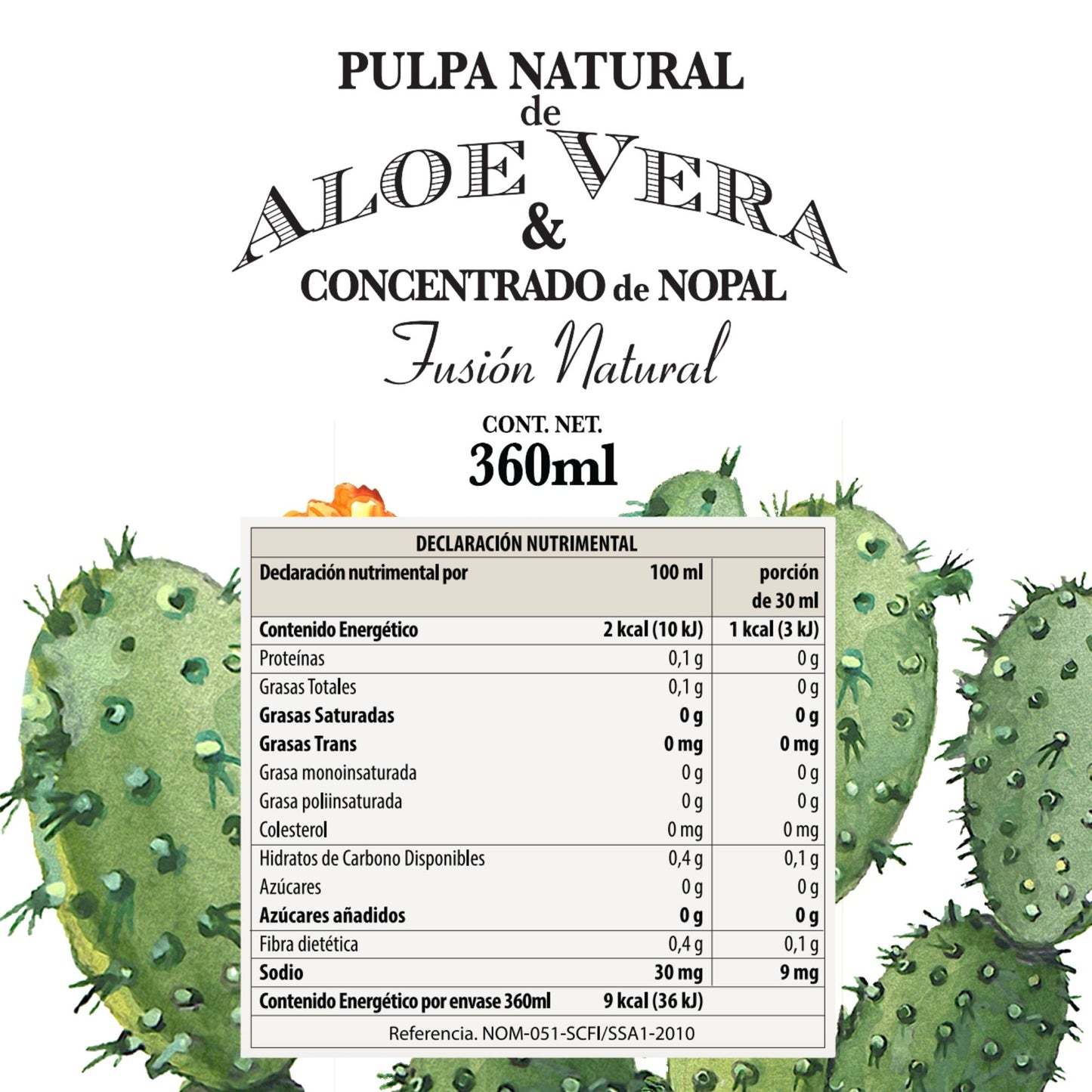 FUSIÓN: PULPA DE ALOE Y CONCENTRADO DE NOPAL