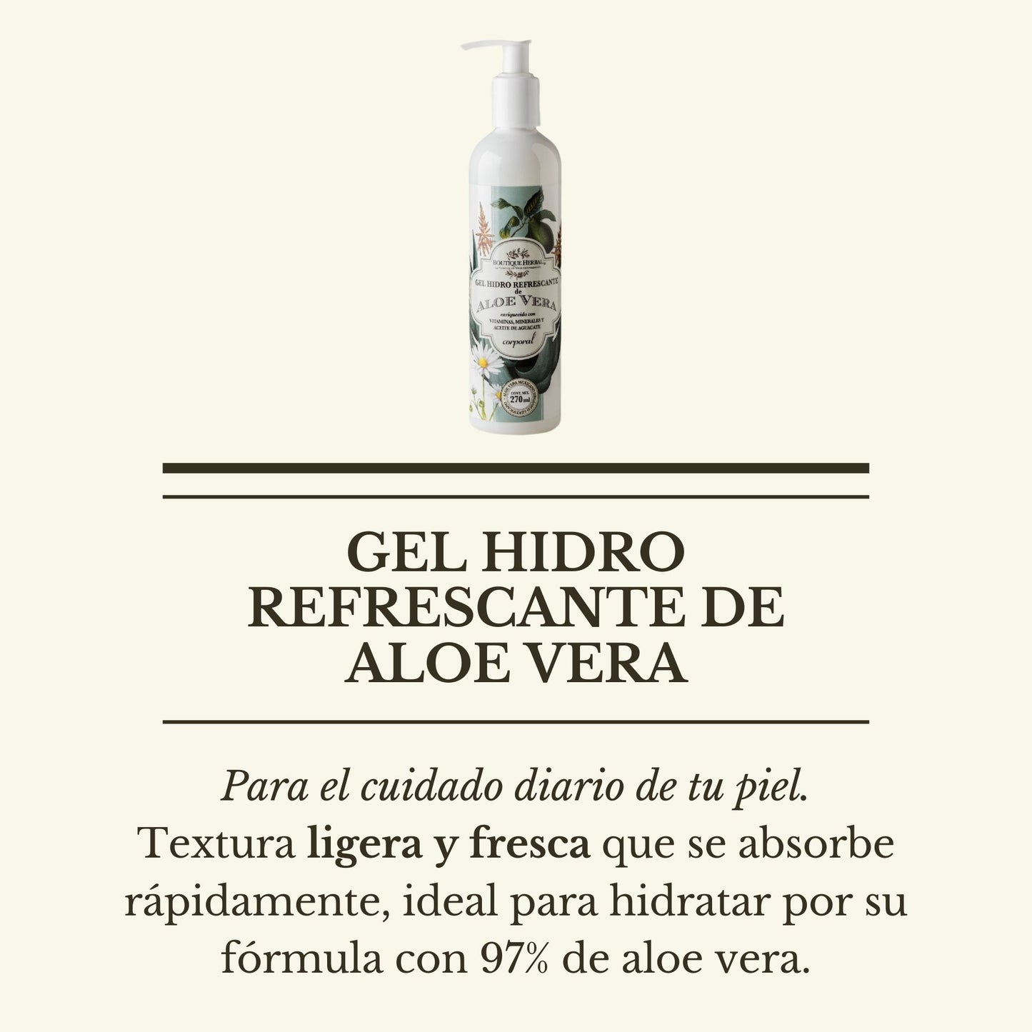 GEL HIDRO-REFRESCANTE DE ALOE VERA CORPORAL