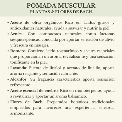 POMADA HERBAL MUSCULAR  &  FLORES DE BACH