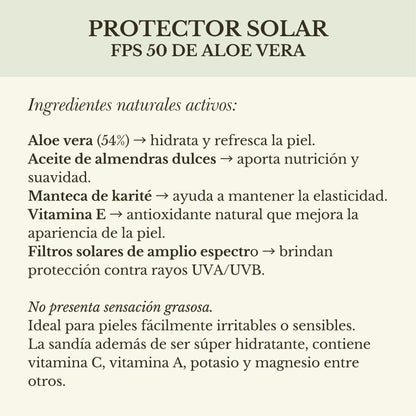 PROTECTOR SOLAR DE ALOE VERA FPS50