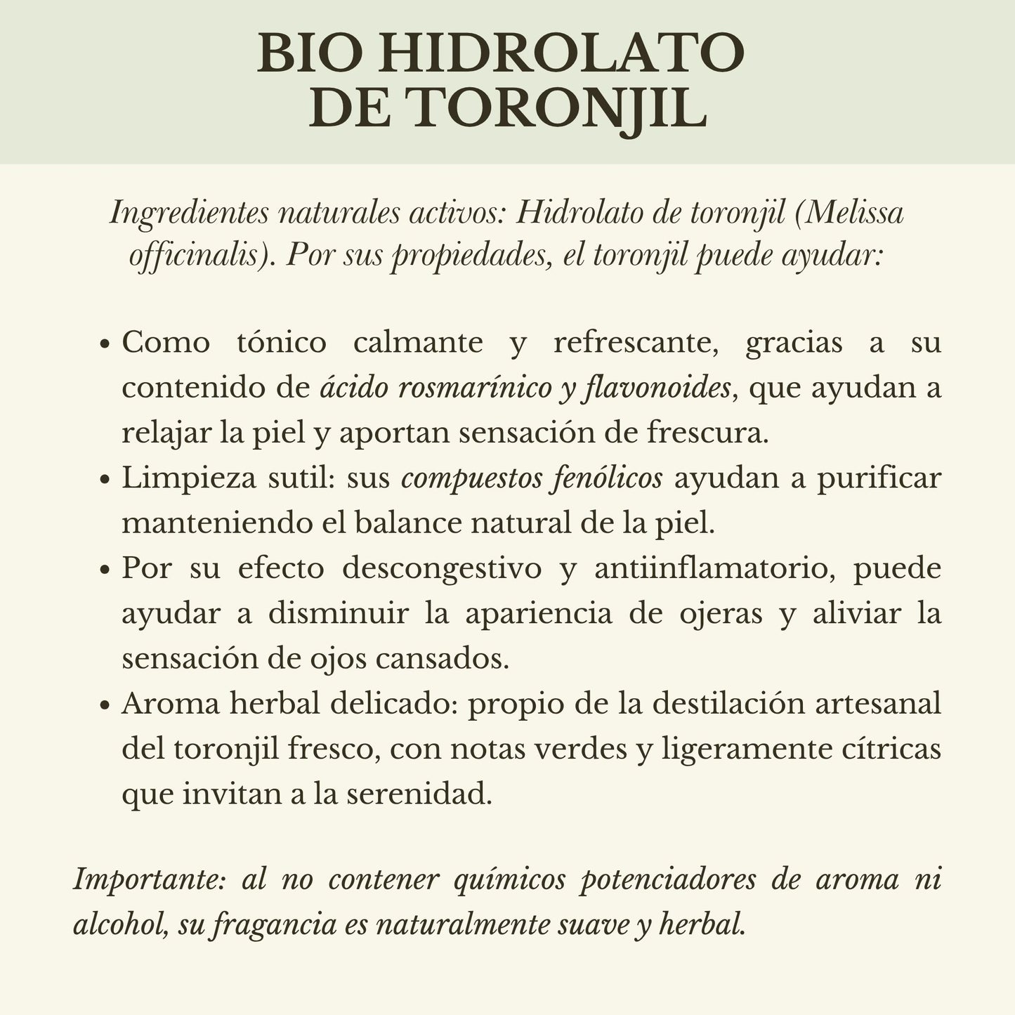 MINI HIDROLATO DE TORONJIL (100ml)