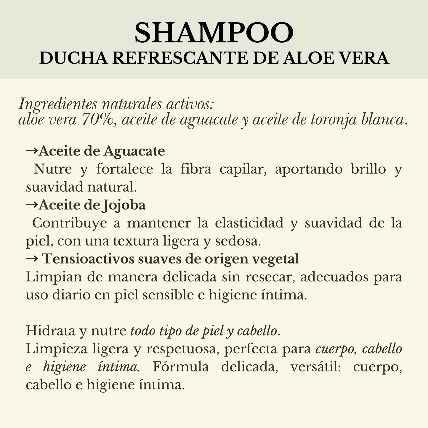 SHAMPOO DE ALOE VERA