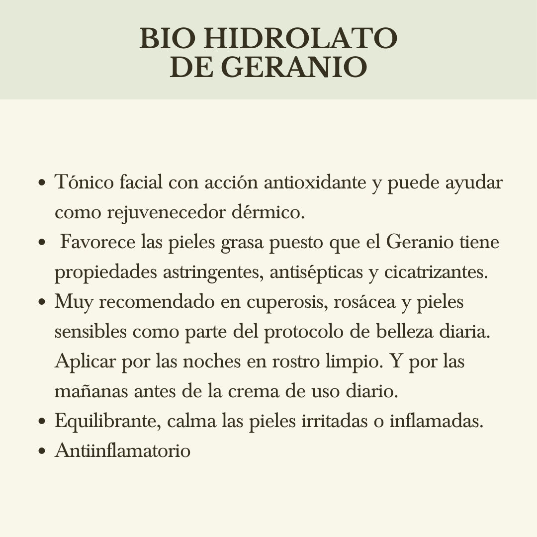 BIO HIDROLATO DE GERANIO