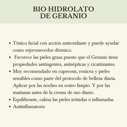 BIO HIDROLATO DE GERANIO