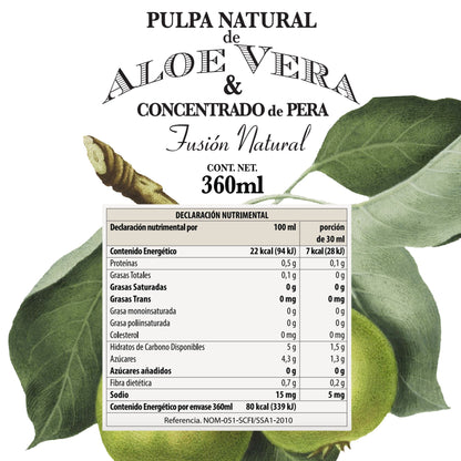 FUSIÓN: PULPA DE ALOE Y CONCENTRADO DE PERA